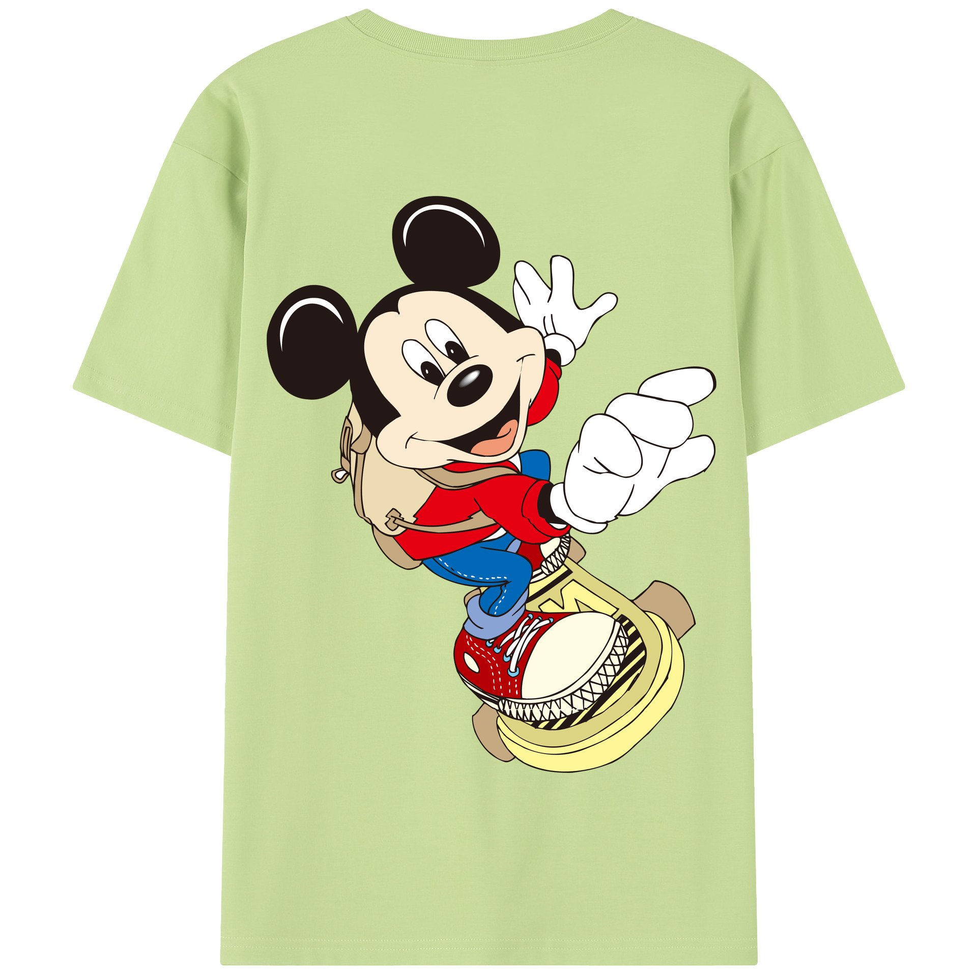 （画像用） ミッキーマウス Mickey Mouse 綿100％半袖Tシャツ（背面プリント）